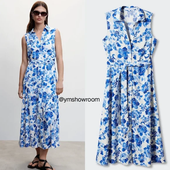 Mango | Dresses | Last Mango Floral Shirt Dress | Poshmark